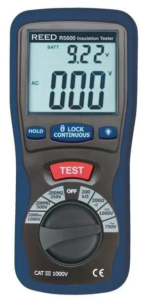 R5600 Insulation Tester and Multimeter (Megohmmeter), 2000 Ohms Resistance, 1000V Voltage,Black R5600 Insulation Tester and Multimeter (Megohmmeter), 2000 Ohms Resistance, 1000V Voltage,Black