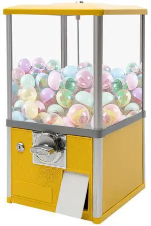 25 Cents Coin Operated Vending Machine, Capsule Vending Machines w/Internal Coin Bank and Security Lock, Capsule Toys & Twister Balls Machine Hold 200 Capsule Toys Commercial Gumball Machine (Yellow) 25 Cents Coin Operated Vending Machine, Capsule Vending Machines w/Internal Coin Bank and Security Lock, Capsule Toys & Twister Balls Machine Hold 200 Capsule Toys Commercial Gumball Machine (Yellow)