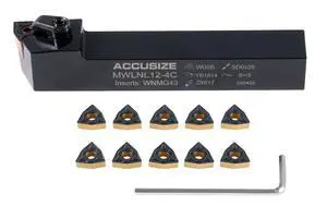 Indexable Tool Holder, 3/4", LH, 10 add'l Inserts | Indexable Lathe Turning Bit, 5" OAL, with 10 Carbide WNMG432 Inserts, Left Hand, 2316-1008INS Indexable Tool Holder, 3/4", LH, 10 add'l Inserts | Indexable Lathe Turning Bit, 5" OAL, with 10 Carbide WNMG432 Inserts, Left Hand, 2316-1008INS
