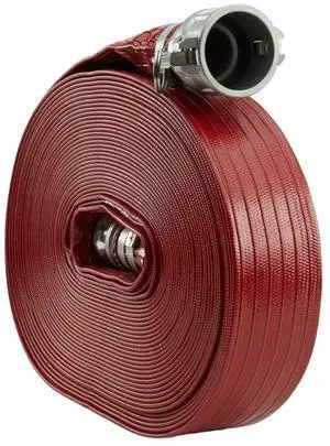 Pump Water Hose - Red PVC Drain Backwash Discharge Hose - Camlock Fittings 2" x 100' Pump Water Hose - Red PVC Drain Backwash Discharge Hose - Camlock Fittings 2" x 100'