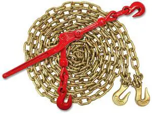 DC Cargo Chain Binder Kit | 3/8" Grade 70 Extra Long 20 Foot Chain - and Load Binder Set | Heavy Duty Ratcheting Chain and Binder | Load Chain and Binders 6,600lb Working Load Limit As Set DC Cargo Chain Binder Kit | 3/8" Grade 70 Extra Long 20 Foot Chain - and Load Binder Set | Heavy Duty Ratcheting Chain and Binder | Load Chain and Binders 6,600lb Working Load Limit As Set