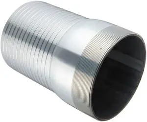 STC80 Plated Steel Hose Fitting, King Combination Nipple Threaded End with No Knurl, 8"-8 NPT Male x 8" Hose ID Barbed STC80 Plated Steel Hose Fitting, King Combination Nipple Threaded End with No Knurl, 8"-8 NPT Male x 8" Hose ID Barbed