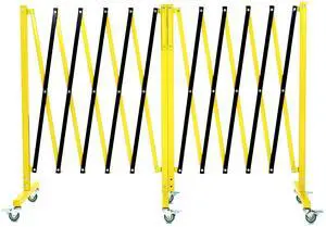 19.8 ft Industrial Expandable Metal Barricade, Rotatable & Portable Safety Barrier with a Warning Board and Casters, Retractable Traffic Fence Mobile Safety Barrier Gate Yellow Black 19.8 ft Industrial Expandable Metal Barricade, Rotatable & Portable Safety Barrier with a Warning Board and Casters, Retractable Traffic Fence Mobile Safety Barrier Gate Yellow Black