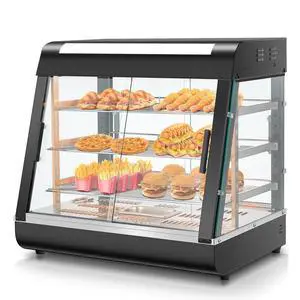 Commercial Food Warmer 26", 3-Tier Heated Display Case w/LED Light and Adjustable Thermostat, Removable Shelves, Countertop Pizza Pastry Warmer for Buffet Restaurant Bakery 1200W Commercial Food Warmer 26", 3-Tier Heated Display Case w/LED Light and Adjustable Thermostat, Removable Shelves, Countertop Pizza Pastry Warmer for Buffet Restaurant Bakery 1200W