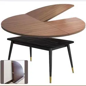 Large Round Foldable Table Top, 59 Diameter Portable Dining Table Extender Top, No Legs Wooden Round Table Tops Only, for Round Table and Square Table (Walnut, 71in) Large Round Foldable Table Top, 59 Diameter Portable Dining Table Extender Top, No Legs Wooden Round Table Tops Only, for Round Table and Square Table (Walnut, 71in)