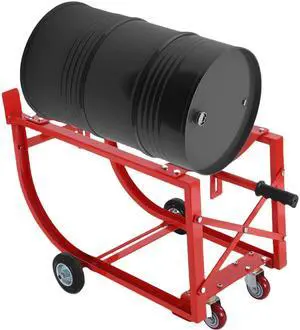 Drum Cradle 55 Gallon Drum Cart Rack Steel Oil Drum Handling Cradle with 4 Wheels and Retractable Drawbar, Up to 600lbs Capacity Drum Cradle 55 Gallon Drum Cart Rack Steel Oil Drum Handling Cradle with 4 Wheels and Retractable Drawbar, Up to 600lbs Capacity