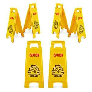 Wet Floor Sign, Slippery When Wet A-Frame Caution Sign, Bright Yellow 6 PACK Wet Floor Sign, Slippery When Wet A-Frame Caution Sign, Bright Yellow 6 PACK