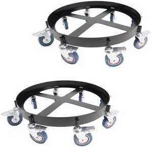 2pcs Trash Can Dollies 55 Gallon Drum Dolly Heavy Duty Steel Barrel Dolly Cart with 8 Wheels, 2000LBS Load Capacity 2pcs Trash Can Dollies 55 Gallon Drum Dolly Heavy Duty Steel Barrel Dolly Cart with 8 Wheels, 2000LBS Load Capacity