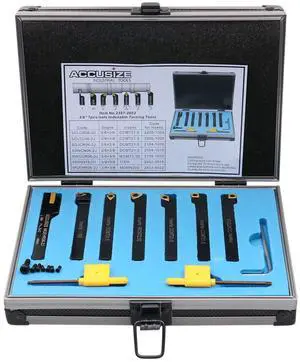 3/8'' Shank 7 Pc Indexable Carbide Turning Tool Set in Fitted Box, 2387-2003 3/8'' Shank 7 Pc Indexable Carbide Turning Tool Set in Fitted Box, 2387-2003