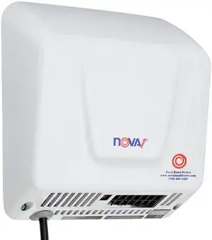 0833 NOVA-1 Plug-In Economical Surface Mounted Plug-In Quick Install Automatic Hand Dryer, Standard 110-120V Wall Outlet Aluminum Cover, White 0833 NOVA-1 Plug-In Economical Surface Mounted Plug-In Quick Install Automatic Hand Dryer, Standard 110-120V Wall Outlet Aluminum Cover, White