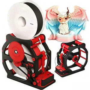 Electric 3D Filament Recycler & Respooler Industrial Auto Rewinder for 0.069" PLA/PETG/ABS/TPU, Universal Spool Winder with Adjustable Tension for Welding Wire, Compact 2.2 lb Spooler (Gray red) Electric 3D Filament Recycler & Respooler Industrial Auto Rewinder for 0.069" PLA/PETG/ABS/TPU, Universal Spool Winder with Adjustable Tension for Welding Wire, Compact 2.2 lb Spooler (Gray red)