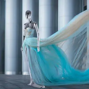 Female Mannequin Full Body Matte Silver - 70 Detachable Woman Dress Form Mannequins Realistic Metal Base for Clothing Shops Female Mannequin Full Body Matte Silver - 70 Detachable Woman Dress Form Mannequins Realistic Metal Base for Clothing Shops