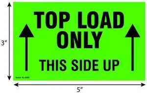 3" X 5" Top Load Only This Side Up Fluorescent Shipping Label Stickers -500 Permanent Adhesive Labels Per Roll (10 Pack) 3" X 5" Top Load Only This Side Up Fluorescent Shipping Label Stickers -500 Permanent Adhesive Labels Per Roll (10 Pack)