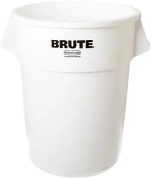 Brute Heavy-Duty Round Waste/Utility Container with Venting Channels, 55-Gallon, White (FG265500WHT) Brute Heavy-Duty Round Waste/Utility Container with Venting Channels, 55-Gallon, White (FG265500WHT)