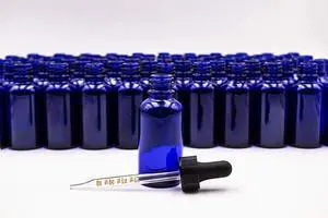 1 oz (30ml) Cobalt Blue Dropper Bottles with Graduated Dropper Assemblies- Pack of 120 1 oz (30ml) Cobalt Blue Dropper Bottles with Graduated Dropper Assemblies- Pack of 120