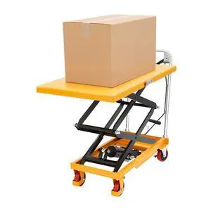 Hydraulic Lift Table Cart, 770 Lbs Capacity, Manual Hydraulic Lifting Cart, 51in Max Lift Height, Double Scissor Hydraulic Lift Table Cart with 4 Wheels for Handling (770lbs) Hydraulic Lift Table Cart, 770 Lbs Capacity, Manual Hydraulic Lifting Cart, 51in Max Lift Height, Double Scissor Hydraulic Lift Table Cart with 4 Wheels for Handling (770lbs)