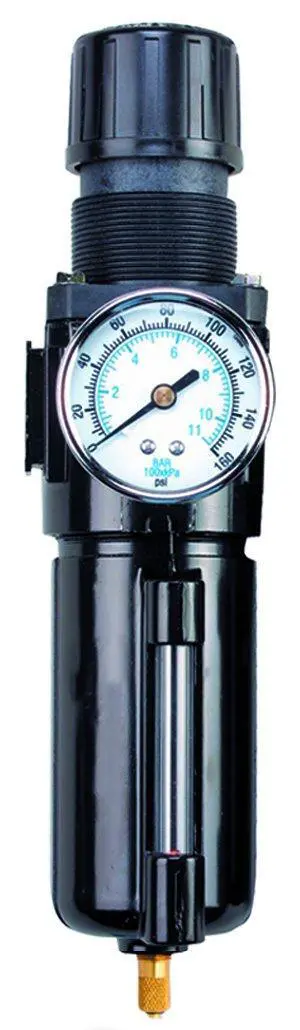 Integral Filter/Regulator with Gauge B754GW Zinc Bowl 1/2"" NPT 250 PSI - 1 Each Integral Filter/Regulator with Gauge B754GW Zinc Bowl 1/2"" NPT 250 PSI - 1 Each