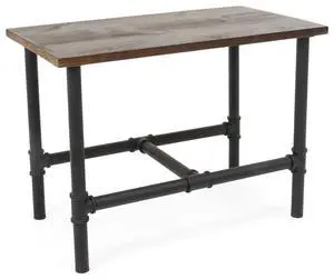 Natural Wood Pipeline Table, Metal and Pine Wood Construction Black and Brown Finish (PPLNNSTSMB) Natural Wood Pipeline Table, Metal and Pine Wood Construction Black and Brown Finish (PPLNNSTSMB)