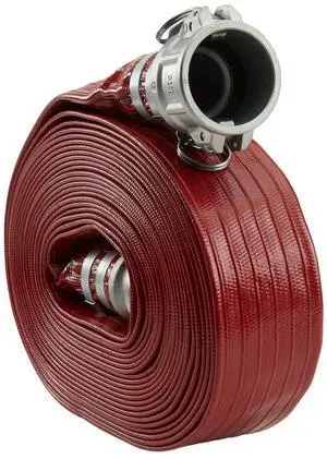 Pump Water Hose - Red PVC Drain Backwash Discharge Hose - Camlock Fittings 2" x 50' Pump Water Hose - Red PVC Drain Backwash Discharge Hose - Camlock Fittings 2" x 50'