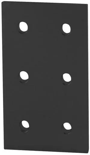 8020, 4366, 15 Series, Aluminum 6 Hole Flat Rectangular Plate Straight Mounting Connector for T Slot Extruded Aluminum Extrusion (Black Anodize, 10) 8020, 4366, 15 Series, Aluminum 6 Hole Flat Rectangular Plate Straight Mounting Connector for T Slot Extruded Aluminum Extrusion (Black Anodize, 10)
