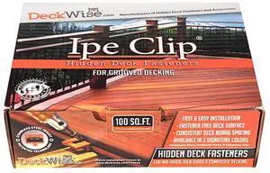 (Black) Ipe Clip EXTREMEKD Hidden Deck Fasteners, 1/4" Spacing, Stainless Steel Black #8x2 Trim-Head Screws for 100 Sq. Ft. of KD Hardwood, Thermal or Composite Decks (175 ct. Kit) (Black) Ipe Clip EXTREMEKD Hidden Deck Fasteners, 1/4" Spacing, Stainless Steel Black #8x2 Trim-Head Screws for 100 Sq. Ft. of KD Hardwood, Thermal or Composite Decks (175 ct. Kit)