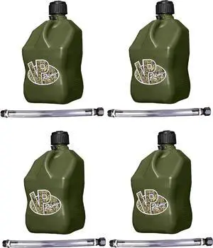 3842-CA 5.5 Gallon Square Motorsport Jug, Camo w/ 14' Standard Hose (4 Pack). Features A Close-Trimmed Cap and Neck For Tighter Seal 3842-CA 5.5 Gallon Square Motorsport Jug, Camo w/ 14' Standard Hose (4 Pack). Features A Close-Trimmed Cap and Neck For Tighter Seal
