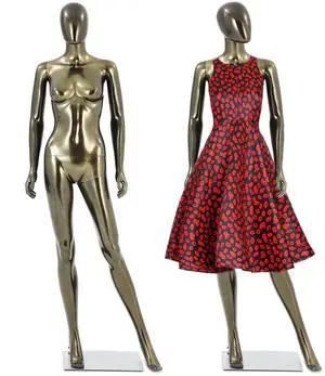 Female Mannequin Full Body Bronze- Adjustable Dress Form Display Mannequin Clothing Form Plastic Detachable Manequins Stand Metal Base Female Mannequin Full Body Bronze- Adjustable Dress Form Display Mannequin Clothing Form Plastic Detachable Manequins Stand Metal Base