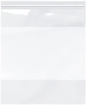 13" x 15" (Case of 1,000), 2 Mil with White-Block Zipper Reclosable Plastic Bags 13" x 15" (Case of 1,000), 2 Mil with White-Block Zipper Reclosable Plastic Bags