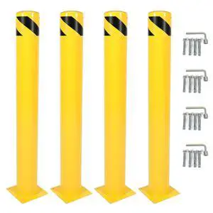 (4Pcs) 42 inch Steel Safety Bollard Parking Barrier Post Safety Bollard Universal for Outdoor Sidewalks Entrances Parking Lots Powder Coat Pipe Steel Bolts Yellow 42" x 5" (4Pcs) 42 inch Steel Safety Bollard Parking Barrier Post Safety Bollard Universal for Outdoor Sidewalks Entrances Parking Lots Powder Coat Pipe Steel Bolts Yellow 42" x 5"