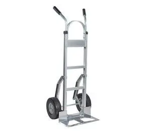 600 lbs Dual Handle Aluminum Hand Truck Heavy Duty Dolly with 10" Solid Caster Wheels - Large Hand Truck with Skid Bars - 52.3" x 17.5" with 19.3" x 7.5" Nose Plate 600 lbs Dual Handle Aluminum Hand Truck Heavy Duty Dolly with 10" Solid Caster Wheels - Large Hand Truck with Skid Bars - 52.3" x 17.5" with 19.3" x 7.5" Nose Plate