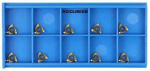 Accusize Carbide Threading Inserts, 08ER A60 TiN, 2200-0860x10 | C5 Grade, 3/16 in IC, 0.087 in Thick, 48-16 TPI / 0.5-1.5 mm, 10 Pcs Accusize Carbide Threading Inserts, 08ER A60 TiN, 2200-0860x10 | C5 Grade, 3/16 in IC, 0.087 in Thick, 48-16 TPI / 0.5-1.5 mm, 10 Pcs