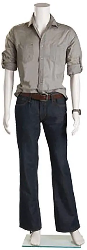 Male Headless White Plastic Mannequin - Height 5'7½" - with Base Male Headless White Plastic Mannequin - Height 5'7½" - with Base