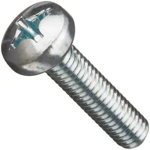 Steel Machine Screw, Zinc Plated Finish, Pan Head, Phillips Drive, 10mm Length, M4-0.7 Metric Coarse Threads (Pack of 100) Steel Machine Screw, Zinc Plated Finish, Pan Head, Phillips Drive, 10mm Length, M4-0.7 Metric Coarse Threads (Pack of 100)