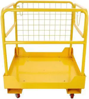 Forklift Safety Cage 36x36 Inch, 1200 LBS Forklift Man Basket Work Platform with 4 Wheels, Collapsible Platform Lift Basket Provide Safety for Most Aerial Jobs Forklift Safety Cage 36x36 Inch, 1200 LBS Forklift Man Basket Work Platform with 4 Wheels, Collapsible Platform Lift Basket Provide Safety for Most Aerial Jobs