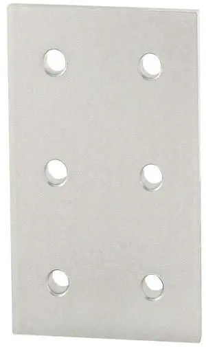 8020, 4366, 15 Series, Aluminum 6 Hole Flat Rectangular Plate Straight Mounting Connector for T Slot Extruded Aluminum Extrusion (Clear Anodize, 10) 8020, 4366, 15 Series, Aluminum 6 Hole Flat Rectangular Plate Straight Mounting Connector for T Slot Extruded Aluminum Extrusion (Clear Anodize, 10)