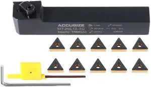 Accusize Indexable Tool Holder, 3/4" x 5", LH, 2312-6008INS | MTJNL 12-3C Kit, 1" Tool Height, Includes 10 TNMG332 Carbide Inserts, Left Hand Accusize Indexable Tool Holder, 3/4" x 5", LH, 2312-6008INS | MTJNL 12-3C Kit, 1" Tool Height, Includes 10 TNMG332 Carbide Inserts, Left Hand