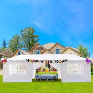 Party Canopy Tent 10x30 with Sidewalls White Gazebo Canopy Tents for Outdoor Wedding (10 * 30 with 8 Side Wall) Party Canopy Tent 10x30 with Sidewalls White Gazebo Canopy Tents for Outdoor Wedding (10 * 30 with 8 Side Wall)