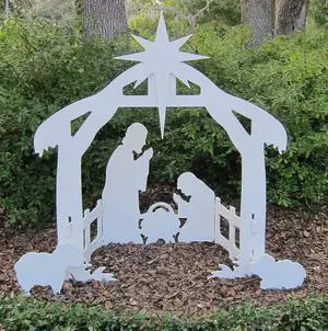 Outdoor Nativity Set. Weatherproof Outdoor Nativity Scene Christmas Decor for Yards & Lawns. Made in USA, Durable Materials, Simple Assembly, Compact Storage. White. Solid Plastic Outdoor Nativity Set. Weatherproof Outdoor Nativity Scene Christmas Decor for Yards & Lawns. Made in USA, Durable Materials, Simple Assembly, Compact Storage. White. Solid Plastic