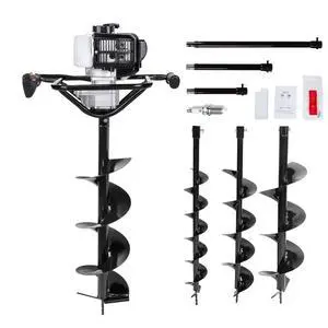 52CC 1800W Gas Powered Earth Auger Post Hole Digger, with 3 Drill Bits 4" 6" 8", Mixing Ratio 30:1, for Farmland Garden and Planting, EPA Certified 52CC 1800W Gas Powered Earth Auger Post Hole Digger, with 3 Drill Bits 4" 6" 8", Mixing Ratio 30:1, for Farmland Garden and Planting, EPA Certified