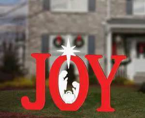 All-Weather Red Joy Nativity, Waterproof, Made in USA, 46 inches Tall, Durable Material, Simple Assembly, Easy Storage, Yard Art Joy Nativity Set All-Weather Red Joy Nativity, Waterproof, Made in USA, 46 inches Tall, Durable Material, Simple Assembly, Easy Storage, Yard Art Joy Nativity Set
