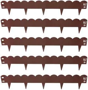 Sunnydaze 16.7' Metal Landscape Edging Border - 5-Pack of 41.75" x 7.25" Steel Garden Edging - Brown - Scalloped Sunnydaze 16.7' Metal Landscape Edging Border - 5-Pack of 41.75" x 7.25" Steel Garden Edging - Brown - Scalloped