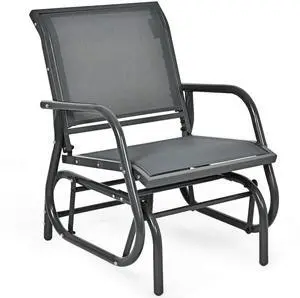 Swing Glider Chair W/Study Metal Frame Comfortable Patio Chair Love-Seat for Garden, Porch, Backyard, Poolside, Lawn Outdoor Rocking Chair (1, Gray) Swing Glider Chair W/Study Metal Frame Comfortable Patio Chair Love-Seat for Garden, Porch, Backyard, Poolside, Lawn Outdoor Rocking Chair (1, Gray)