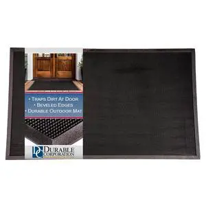 Durable Heavy Duty Rubber Fingertip Outdoor Entrance Mat 36" x 60", Black Durable Heavy Duty Rubber Fingertip Outdoor Entrance Mat 36" x 60", Black