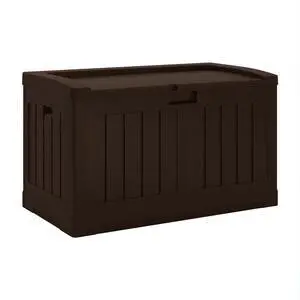 50 Gallon Medium Capacity All Weather Construction Resin Outdoor Storage Deck Box with Bench Seat and Lid for Patio, Garden, or Pool, Java 50 Gallon Medium Capacity All Weather Construction Resin Outdoor Storage Deck Box with Bench Seat and Lid for Patio, Garden, or Pool, Java