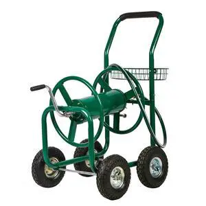 Garden Hose Reel Cart, Water Hose Cart with 4 Wheels, Hold Up to 300 ft of 5/8 Hose,Heavy Duty Powder-Coated Steel Planting with Storage Basket, for Garden, Yard and Lawn Garden Hose Reel Cart, Water Hose Cart with 4 Wheels, Hold Up to 300 ft of 5/8 Hose,Heavy Duty Powder-Coated Steel Planting with Storage Basket, for Garden, Yard and Lawn