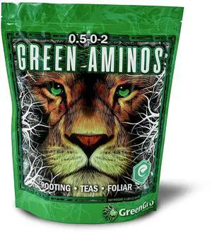 Green Aminos, Rooting Stimulator Blend with Amino Acids and Nutrients for Potting Mix, Soils, Cuttings, and Hydroponic Gardens, Organic Plant Food for Indoor and Outdoor Plants Green Aminos, Rooting Stimulator Blend with Amino Acids and Nutrients for Potting Mix, Soils, Cuttings, and Hydroponic Gardens, Organic Plant Food for Indoor and Outdoor Plants