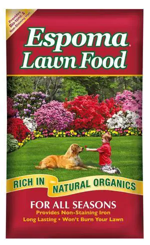 Lawn Food for All Seasons;15-0-5 Analysis with Non-Staining Iron; Exclusive Bio-Tone Formula with Long Lasting Slow Release Nitrogen for a Greener Lawn. 40 lb. Bag Covers up to 12,000 Sq. Ft Lawn Food for All Seasons;15-0-5 Analysis with Non-Staining Iron; Exclusive Bio-Tone Formula with Long Lasting Slow Release Nitrogen for a Greener Lawn. 40 lb. Bag Covers up to 12,000 Sq. Ft