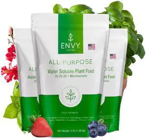 All-Purpose Plant Fertilizer, 9 Pound (3X 3lb) - Makes 900 Gallons, for Indoor and Outdoor Plants, Pet Safe, Water Soluble, Made in USA All-Purpose Plant Fertilizer, 9 Pound (3X 3lb) - Makes 900 Gallons, for Indoor and Outdoor Plants, Pet Safe, Water Soluble, Made in USA