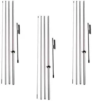 3 Pack of Feather Banner Flutter Flag Telescoping Hardware Sets, 4-Piece 15ft Telescopic Pole Kits with 3 Ground Spikes, for Windless & Swooper Flags by (Pack of 3) 3 Pack of Feather Banner Flutter Flag Telescoping Hardware Sets, 4-Piece 15ft Telescopic Pole Kits with 3 Ground Spikes, for Windless & Swooper Flags by (Pack of 3)