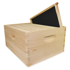 10-Frame Deep Hive Kit, Fully Assembled 9" Bee Hive Body with 10 Frames & Beeswax-Coated Plastic Foundation for Brood Replacement, Colony Growth & Honey Production, Made in USA, Unpainted 10-Frame Deep Hive Kit, Fully Assembled 9" Bee Hive Body with 10 Frames & Beeswax-Coated Plastic Foundation for Brood Replacement, Colony Growth & Honey Production, Made in USA, Unpainted